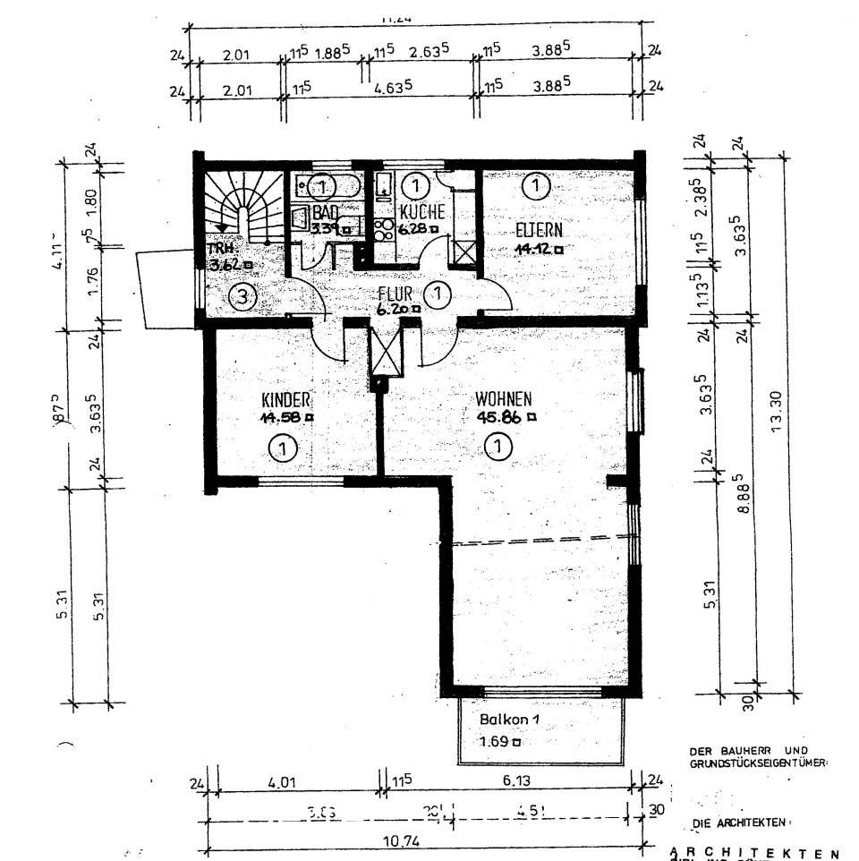 Schöne helle Dreizimmerwohnung mit Balkon und EBK